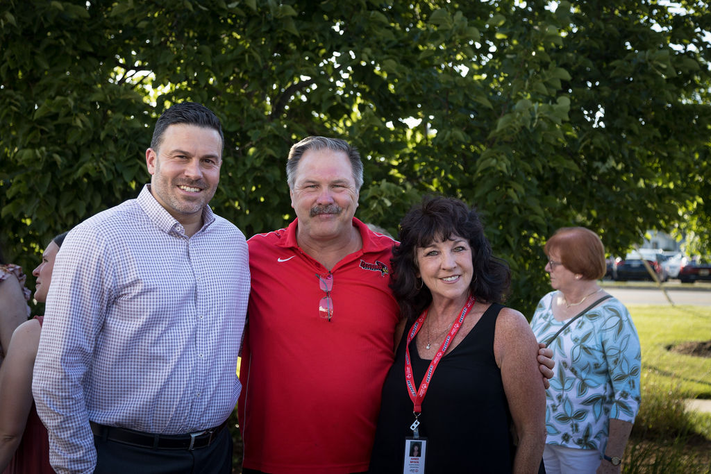 ISU Men's Basketball coach Ryan Pedon, ISU Football Coach Brock Spack with wife Aimee